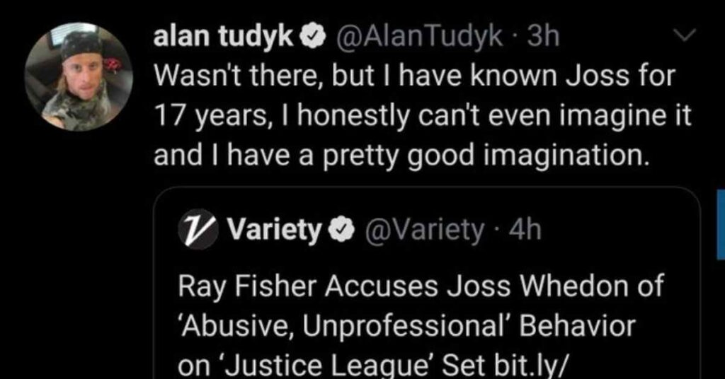 Alan Tudyk's Tweet Defending Joss Whedon